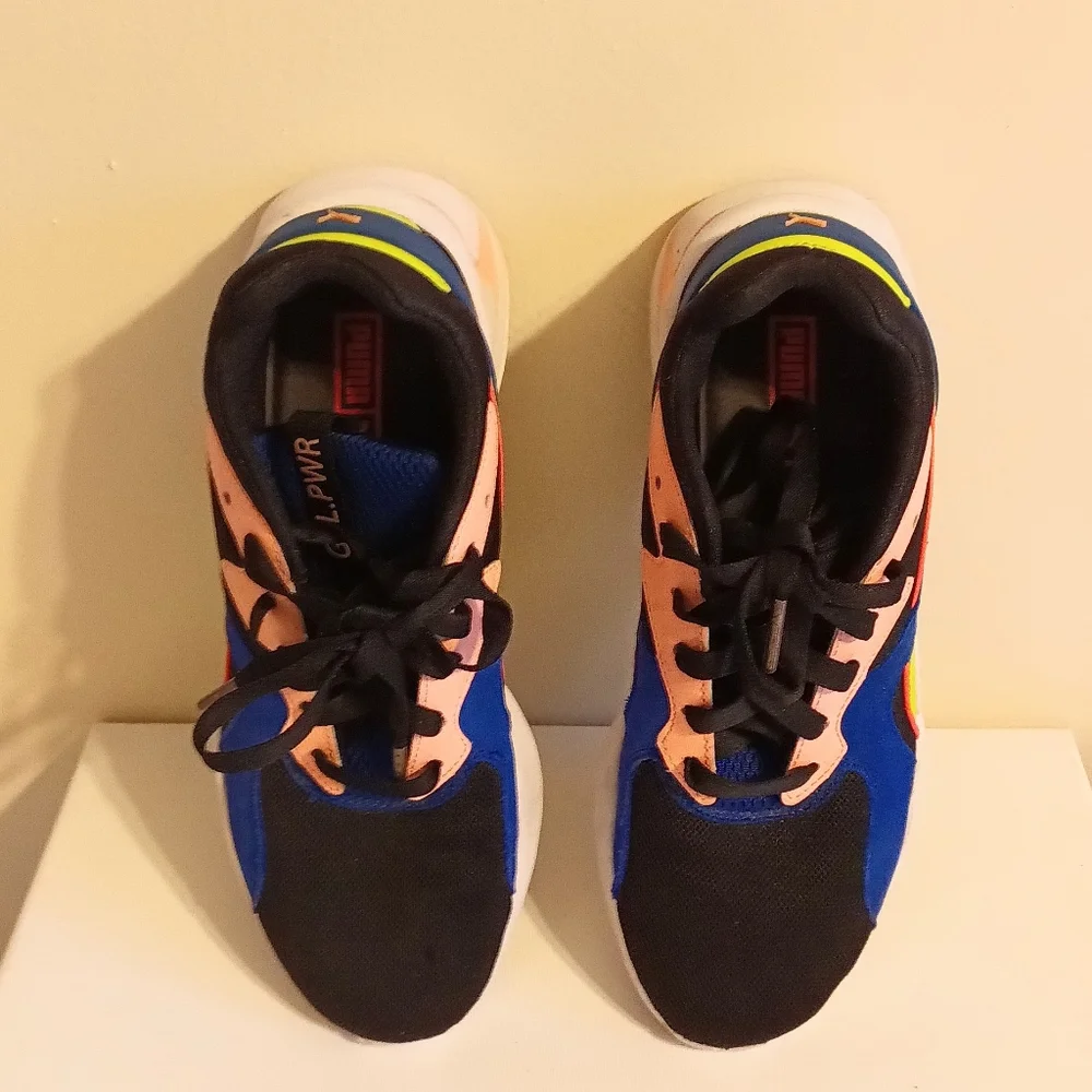Puma Nova size 10 Black and pink Girl power
